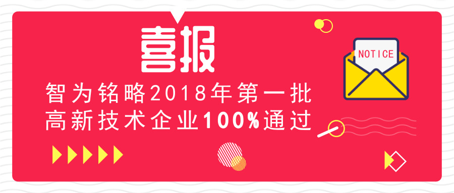 喜報(bào)！智為銘略2018年*一批高新技術(shù)企業(yè)100%通過(guò)