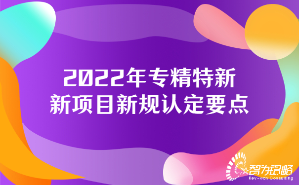 2022年專精特新新項(xiàng)目新規(guī)認(rèn)定要點(diǎn)