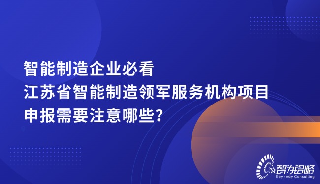 智能制造企業(yè)必看，江蘇省智能制造領(lǐng)軍服務(wù)機構(gòu)項目咨詢需要注意哪些？